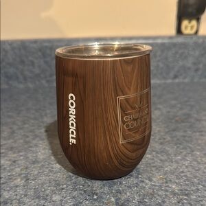 Corkcicle Brown Wood Grain Drinkware